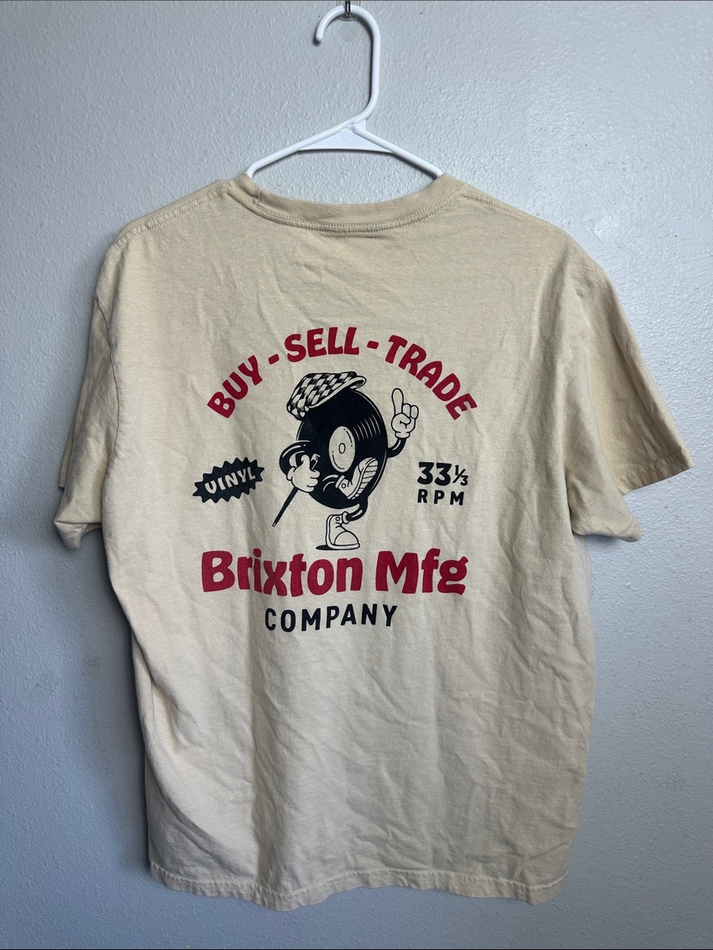 Brixton Company Men's Cream Graphic T‑Shirt
